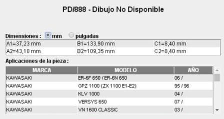 PASTILLAS DE FRENO FRASLE PD-888 APLICACI?N DELANTERA: VERSYS 650, Z 650; KLR 650, VN 800/900/1500