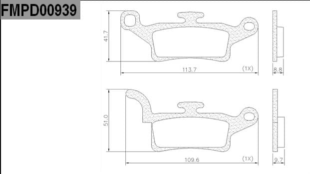 PASTILLAS DE FRENO FRAS-LE FMPD00939 APLICACI?N DELANTERA YAMAHA YW 125 - ZUMA