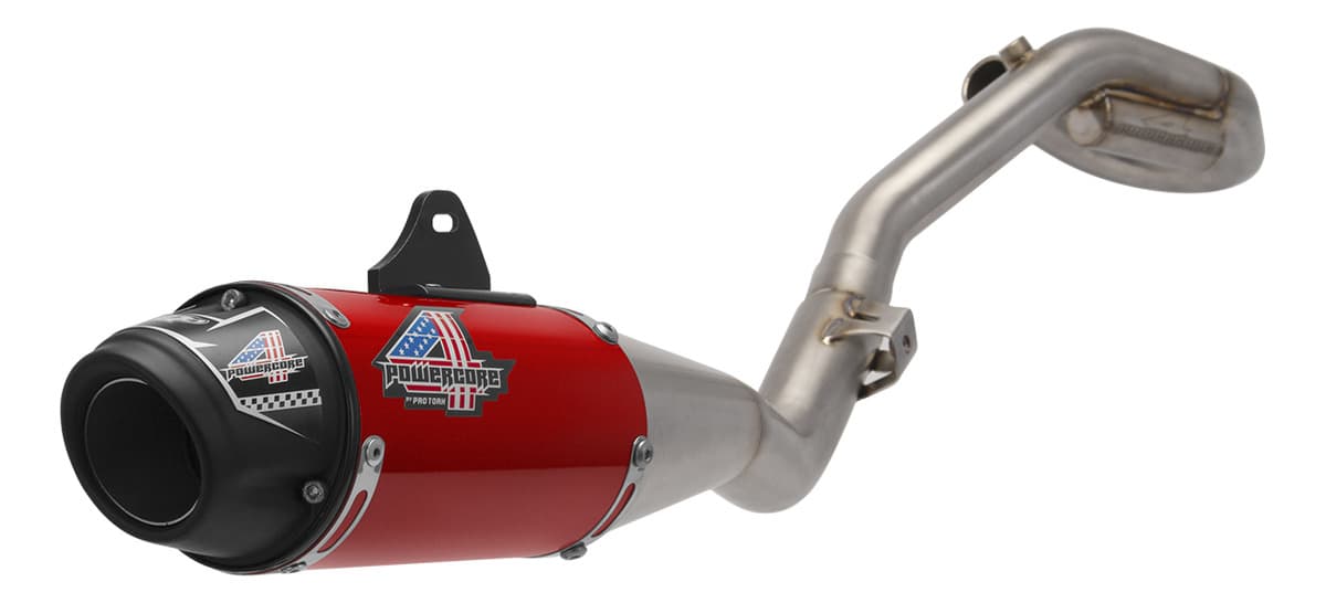 ESCAPE COMPLETO POWERCORE 4 TORNADO 300 ROJO (CURVA Y PUNTERA)